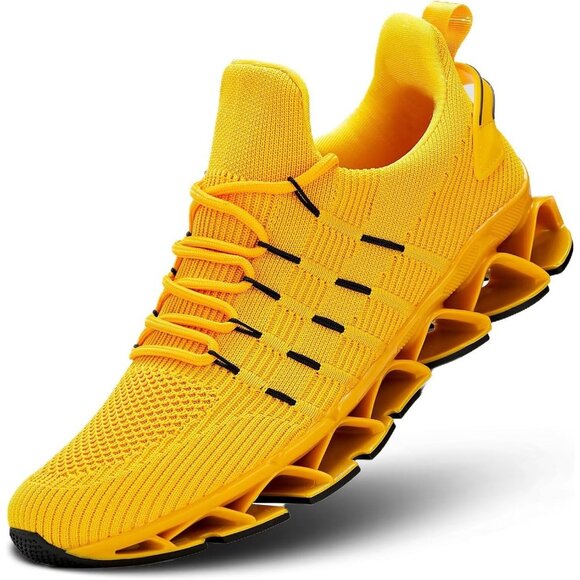 Other - Men's Yellow Non Slip Lightweight Workout Breathable Mesh Fashion Sneakers